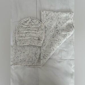 Cozy Gray Knit Hat and Scarf Set